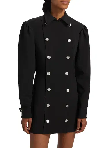 Ronny Kobo Women's Boge Double-Breasted Minidress - Jet Black | Thumbnail 3