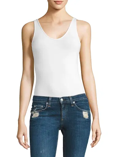 ATM Anthony Thomas Melillo Women's V-Neck Stretch-Modal Bodysuit - White - Size XL | Thumbnail 1