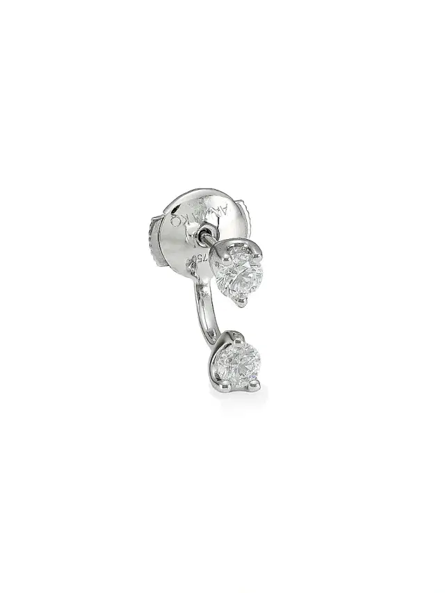Women's 18K White Gold & Diamond Single Orbit Earring