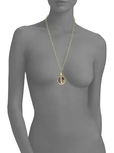 Temple St. Clair Women's Classic Diamond, Rock Crystal & 18K Yellow Amulet - Yellow Gold | Thumbnail 3