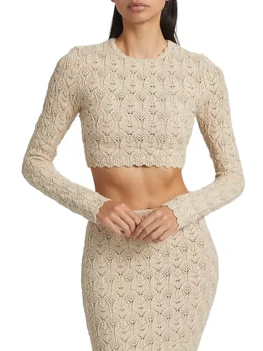 Ronny Kobo Women's Janelle Knit Long-Sleeve Top - Ecru | Thumbnail 3