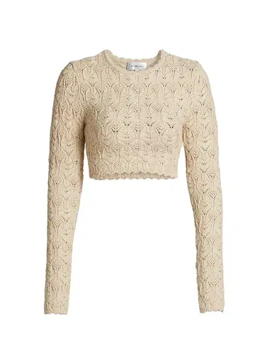 Ronny Kobo Women's Janelle Knit Long-Sleeve Top - Ecru | Thumbnail 1