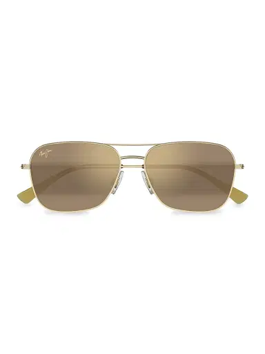 Maui Jim Men's Elua Naauao 58MM Aviator Sunglasses - Gold Light Gold | Thumbnail 2