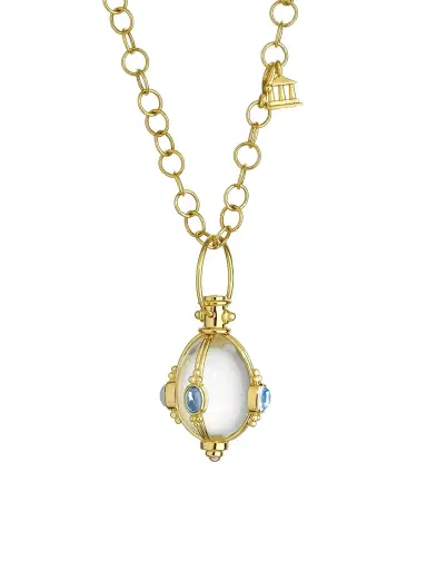 Temple St. Clair Women's Florence86 Rock Crystal, Royal Blue Moonstone & 18K Yellow Gold Charm - Yellow Gold | Thumbnail 2
