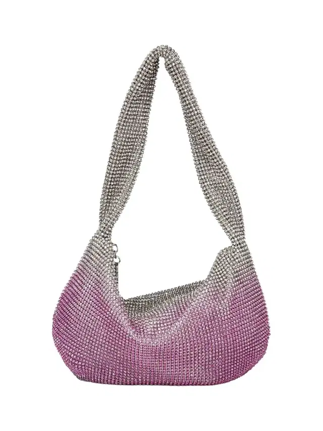 Whiting & Davis Women's Adrienne Ombré Crystal Mesh Hobo Bag - Ombre Pink