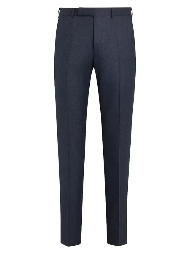 ZEGNA Men's Wool Trousers - Dark Blue