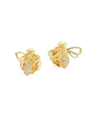 Temple St. Clair Women's Florence86 Garden Of Earthly Delights Diamond & 18K Yellow Gold Bee Bellina Earrings - Yellow Gold | Thumbnail 1 Temple St. Clair Women's Florence86 Garden Of Earthly Delights Diamond & 18K Yellow Gold Bee Bellina Earrings - Yellow Gold | Thumbnail 1