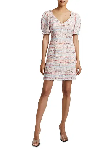 Santorelli Women's Bianca Cotton-Blend Tweed Short-Sleeve Minidress | Thumbnail 2 Santorelli Women's Bianca Cotton-Blend Tweed Short-Sleeve Minidress | Thumbnail 2