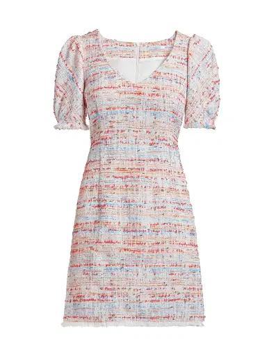 Santorelli Women's Bianca Cotton-Blend Tweed Short-Sleeve Minidress | Thumbnail 1 Santorelli Women's Bianca Cotton-Blend Tweed Short-Sleeve Minidress | Thumbnail 1