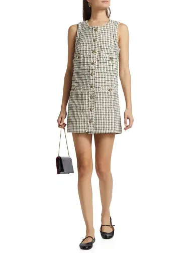 Reformation Women's Tropez Plaid Sleeveless Minidress - Cream Check - Size 12 | Thumbnail 2 Reformation Women's Tropez Plaid Sleeveless Minidress - Cream Check - Size 12 | Thumbnail 2