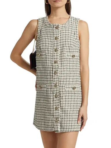 Reformation Women's Tropez Plaid Sleeveless Minidress - Cream Check - Size 12 | Thumbnail 3 Reformation Women's Tropez Plaid Sleeveless Minidress - Cream Check - Size 12 | Thumbnail 3