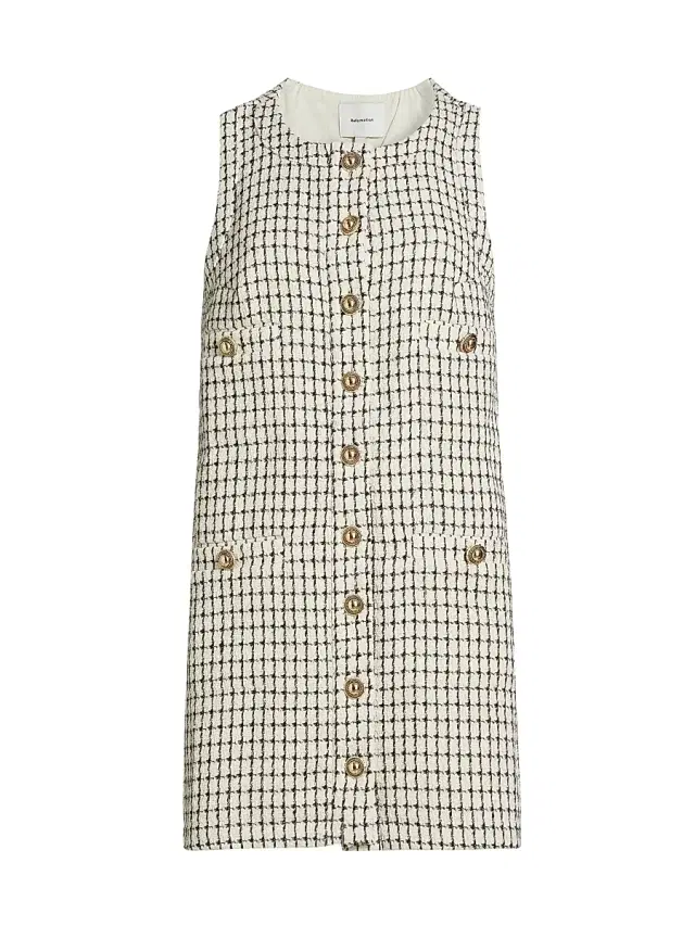 Women's Tropez Plaid Sleeveless Minidress - Cream Check