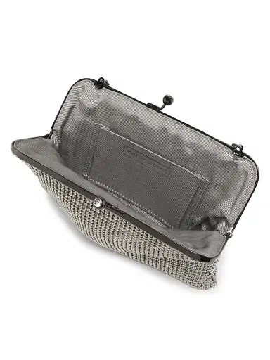 Whiting & Davis Women's Dimple Mesh Clutch - Pewter | Thumbnail 5 Whiting & Davis Women's Dimple Mesh Clutch - Pewter | Thumbnail 5