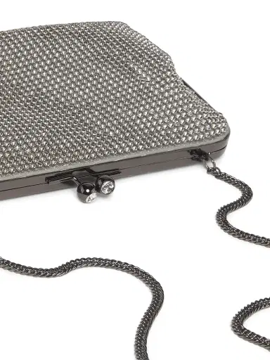 Whiting & Davis Women's Dimple Mesh Clutch - Pewter | Thumbnail 6 Whiting & Davis Women's Dimple Mesh Clutch - Pewter | Thumbnail 6