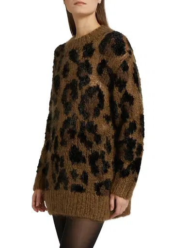 Junya Watanabe Women's Leopard Pattern Wool-Blend Sweater - Beige | Thumbnail 4 Junya Watanabe Women's Leopard Pattern Wool-Blend Sweater - Beige | Thumbnail 4