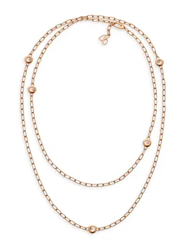 Chopard Women's Happy Diamonds 18K Rose Gold & 0.25 TCW Diamond Sautoir Necklace - Rose Gold | Thumbnail 3