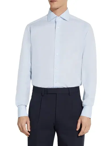 Zegna Men's Micro-Striped Centoventimila Cotton Shirt - Light Blue - Size 18.5 | Thumbnail 2 Zegna Men's Micro-Striped Centoventimila Cotton Shirt - Light Blue - Size 18.5 | Thumbnail 2