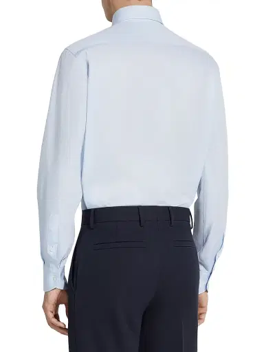 Zegna Men's Micro-Striped Centoventimila Cotton Shirt - Light Blue - Size 18.5 | Thumbnail 3 Zegna Men's Micro-Striped Centoventimila Cotton Shirt - Light Blue - Size 18.5 | Thumbnail 3