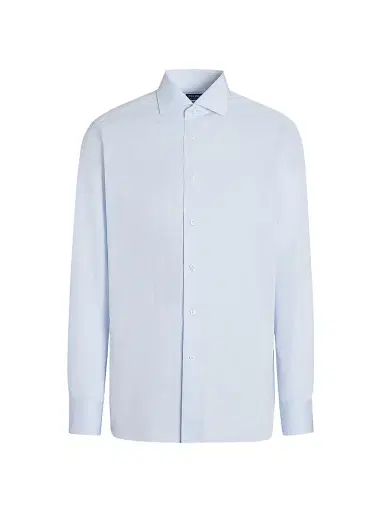 Zegna Men's Micro-Striped Centoventimila Cotton Shirt - Light Blue - Size 18.5 | Thumbnail 1 Zegna Men's Micro-Striped Centoventimila Cotton Shirt - Light Blue - Size 18.5 | Thumbnail 1