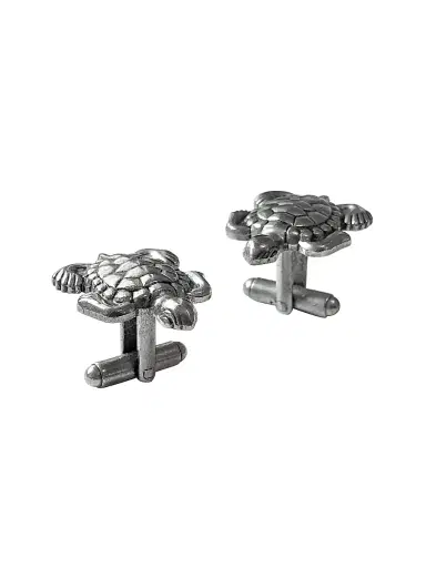 Link Up Men's Turtle Rhodium-Plated Brass Cufflinks | Thumbnail 1 Link Up Men's Turtle Rhodium-Plated Brass Cufflinks | Thumbnail 1