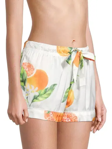Averie Women's Two-Piece Orange & Grapefruits Print Shorts Pajama Set - White - Size XL | Thumbnail 4 Averie Women's Two-Piece Orange & Grapefruits Print Shorts Pajama Set - White - Size XL | Thumbnail 4