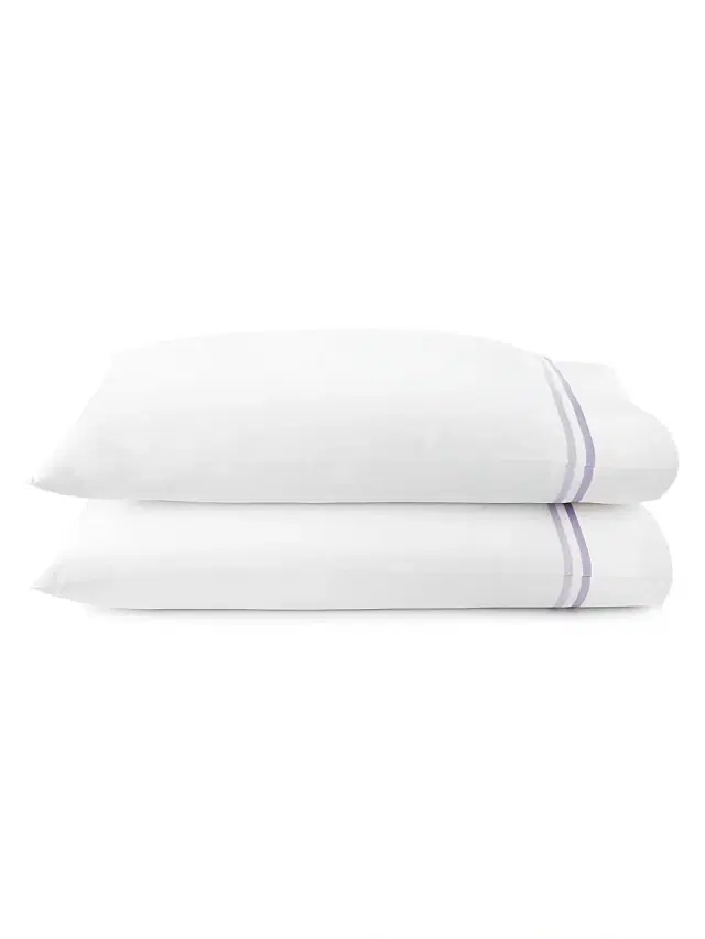 Peacock Alley Duo 2-Piece Cotton Pillowcase Set - Lilac King