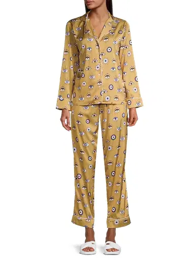 Averie Women's Evil Eye Amara Evil Eye Pajama Set - Bronze Gold - Size XL | Thumbnail 2
