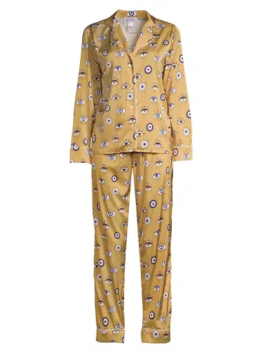 Averie Women's Evil Eye Amara Evil Eye Pajama Set - Bronze Gold - Size XL | Thumbnail 1