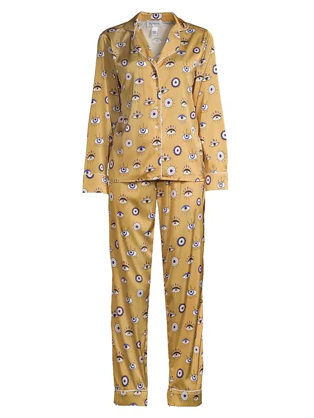 Women's Evil Eye Amara Evil Eye Pajama Set - Bronze Gold