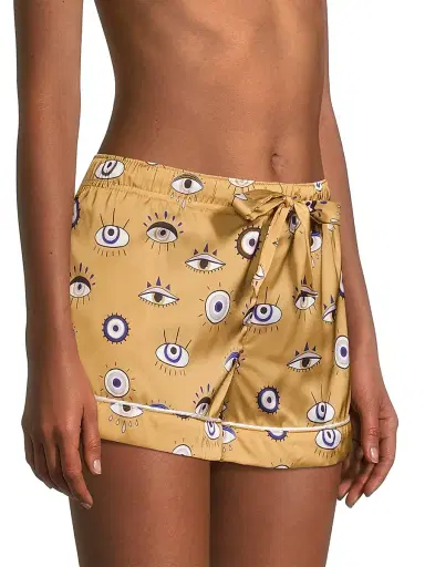 Averie Women's Two-Piece Amara Evil Eye Shorts Pajama Set | Thumbnail 4 Averie Women's Two-Piece Amara Evil Eye Shorts Pajama Set | Thumbnail 4