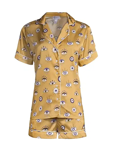 Averie Women's Two-Piece Amara Evil Eye Shorts Pajama Set | Thumbnail 1 Averie Women's Two-Piece Amara Evil Eye Shorts Pajama Set | Thumbnail 1