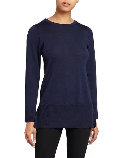 Santorelli Women's Merino Wool Sweater - Space Blue - Size Small | Thumbnail 3 Santorelli Women's Merino Wool Sweater - Space Blue - Size Small | Thumbnail 3