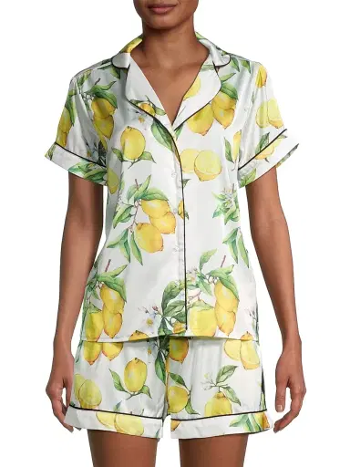 Averie Women's Two-Piece Citrus Print Short Pajama Set | Thumbnail 3 Averie Women's Two-Piece Citrus Print Short Pajama Set | Thumbnail 3