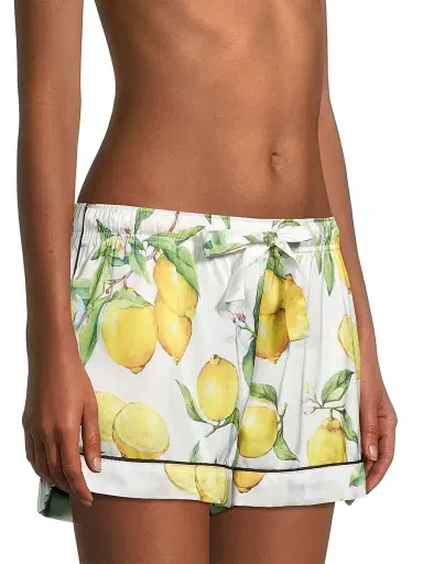Averie Women's Two-Piece Citrus Print Short Pajama Set | Thumbnail 4 Averie Women's Two-Piece Citrus Print Short Pajama Set | Thumbnail 4