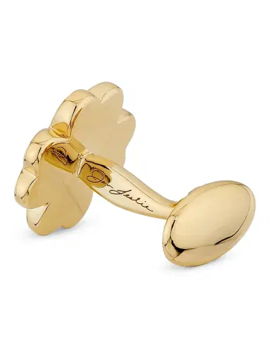 Jan Leslie Men's 18K-Yellow-Gold Vermeil & Red Tiger's Eye 4-Leaf Clover Cufflinks - Red | Thumbnail 2 Jan Leslie Men's 18K-Yellow-Gold Vermeil & Red Tiger's Eye 4-Leaf Clover Cufflinks - Red | Thumbnail 2