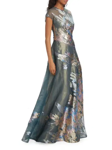 Rene Ruiz Collection Women's Metallic Fil Coupé A-Line Gown | Thumbnail 3 Rene Ruiz Collection Women's Metallic Fil Coupé A-Line Gown | Thumbnail 3