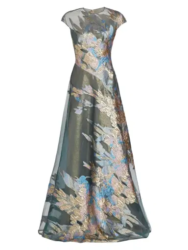 Rene Ruiz Collection Women's Metallic Fil Coupé A-Line Gown | Thumbnail 7 Rene Ruiz Collection Women's Metallic Fil Coupé A-Line Gown | Thumbnail 7