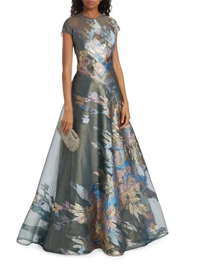 Women's Metallic Fil Coupé A-Line Gown Women's Metallic Fil Coupé A-Line Gown