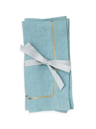 Joanna Buchanan Linen Dinner Napkins 2-Piece Set - Duck Egg | Thumbnail 2
