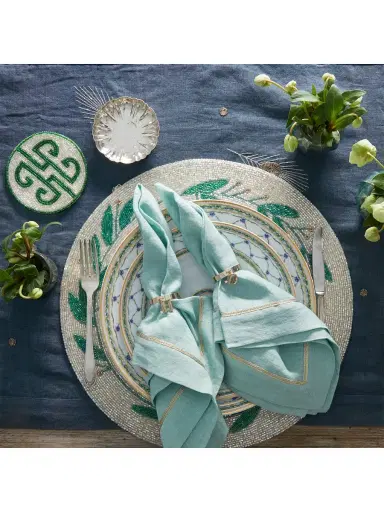 Joanna Buchanan Linen Dinner Napkins 2-Piece Set - Duck Egg | Thumbnail 3