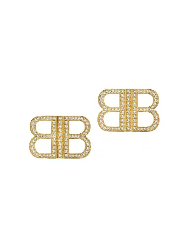 Balenciaga Women's Bb 2.0 Earrings - Gold Crystal | Thumbnail 1