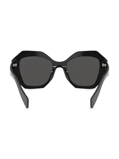 Prada Women's 53MM Geometric Sunglasses - Darkgreyblack | Thumbnail 4 Prada Women's 53MM Geometric Sunglasses - Darkgreyblack | Thumbnail 4
