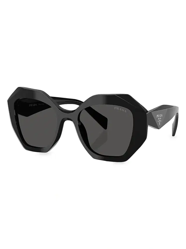 Prada Women's 53MM Geometric Sunglasses - Darkgreyblack