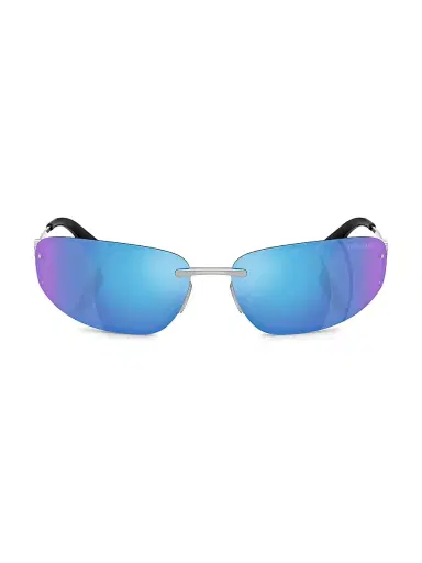 Miu Miu Women's 69MM Shield Sunglasses - Blue Purple Silver | Thumbnail 2