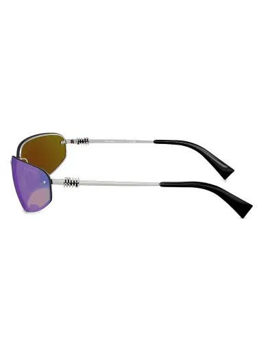 Miu Miu Women's 69MM Shield Sunglasses - Blue Purple Silver | Thumbnail 3