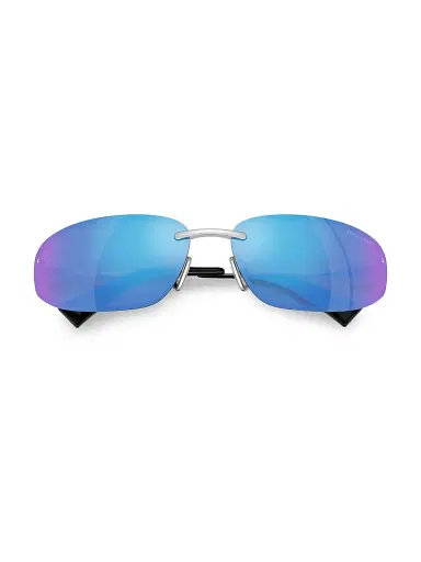 Miu Miu Women's 69MM Shield Sunglasses - Blue Purple Silver | Thumbnail 5