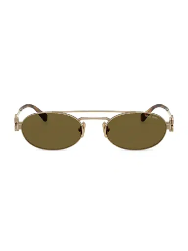 Miu Miu Women's 53MM Oval Sunglasses - Pale Gold Grey | Thumbnail 2