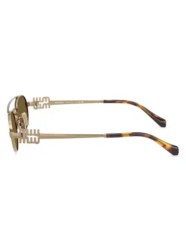 Miu Miu Women's 53MM Oval Sunglasses - Pale Gold Grey | Thumbnail 3