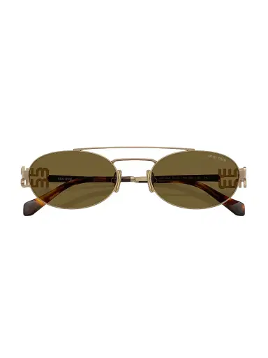 Miu Miu Women's 53MM Oval Sunglasses - Pale Gold Grey | Thumbnail 5