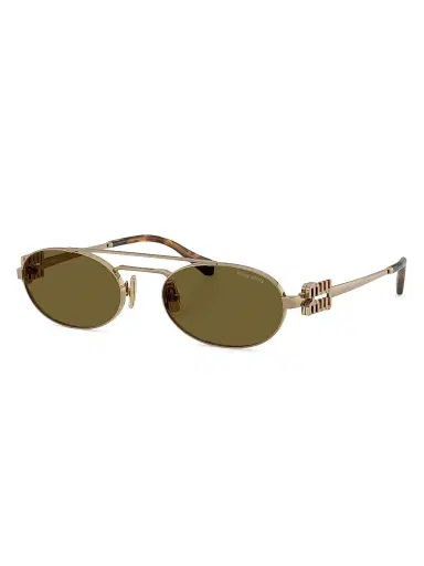 Miu Miu Women's 53MM Oval Sunglasses - Pale Gold Grey | Thumbnail 1